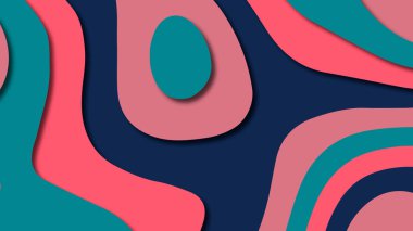 Kağıt Sanat karikatür soyut dalgalar. Kağıt arka plan bölmek. Modern origami tasarım şablonu. Kağıt arka plan kes. Soyut gerçekçi kağıt dekorasyon dokulu tasarımı için