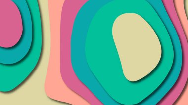 Kağıt Sanat karikatür soyut dalgalar. Kağıt arka plan bölmek. Modern origami tasarım şablonu. Kağıt arka plan kes. Soyut gerçekçi kağıt dekorasyon dokulu tasarımı için