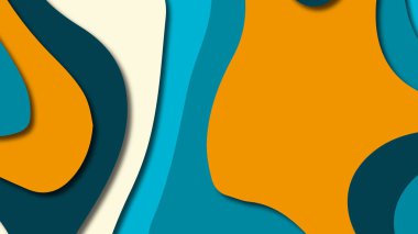 Kağıt Sanat karikatür soyut dalgalar. Kağıt arka plan bölmek. Modern origami tasarım şablonu. Kağıt arka plan kes. Soyut gerçekçi kağıt dekorasyon dokulu tasarımı için