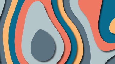 Kağıt Sanat karikatür soyut dalgalar. Kağıt arka plan bölmek. Modern origami tasarım şablonu. Kağıt arka plan kes. Soyut gerçekçi kağıt dekorasyon dokulu tasarımı için