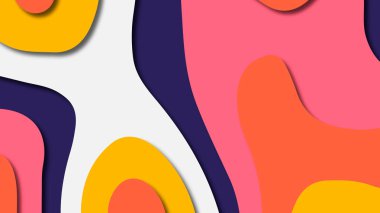 Kağıt Sanat karikatür soyut dalgalar. Kağıt arka plan bölmek. Modern origami tasarım şablonu. Kağıt arka plan kes. Soyut gerçekçi kağıt dekorasyon dokulu tasarımı için