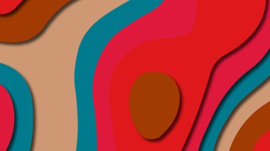 Kağıt Sanat karikatür soyut dalgalar. Kağıt arka plan bölmek. Modern origami tasarım şablonu. Kağıt arka plan kes. Soyut gerçekçi kağıt dekorasyon dokulu tasarımı için