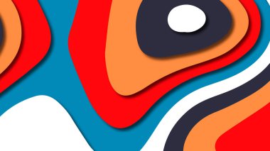 Kağıt Sanat karikatür soyut dalgalar. Kağıt arka plan bölmek. Modern origami tasarım şablonu. Kağıt arka plan kes. Soyut gerçekçi kağıt dekorasyon dokulu tasarımı için