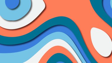 Kağıt Sanat karikatür soyut dalgalar. Kağıt arka plan bölmek. Modern origami tasarım şablonu. Kağıt arka plan kes. Soyut gerçekçi kağıt dekorasyon dokulu tasarımı için