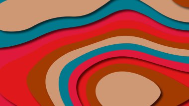 Kağıt Sanat karikatür soyut dalgalar. Kağıt arka plan bölmek. Modern origami tasarım şablonu. Kağıt arka plan kes. Soyut gerçekçi kağıt dekorasyon dokulu tasarımı için