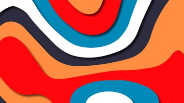 Kağıt Sanat karikatür soyut dalgalar. Kağıt arka plan bölmek. Modern origami tasarım şablonu. Kağıt arka plan kes. Soyut gerçekçi kağıt dekorasyon dokulu tasarımı için