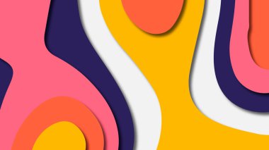 Kağıt Sanat karikatür soyut dalgalar. Kağıt arka plan bölmek. Modern origami tasarım şablonu. Kağıt arka plan kes. Soyut gerçekçi kağıt dekorasyon dokulu tasarımı için