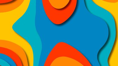 Kağıt Sanat karikatür soyut dalgalar. Kağıt arka plan bölmek. Modern origami tasarım şablonu. Kağıt arka plan kes. Soyut gerçekçi kağıt dekorasyon dokulu tasarımı için