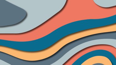 Kağıt Sanat karikatür soyut dalgalar. Kağıt arka plan bölmek. Modern origami tasarım şablonu. Kağıt arka plan kes. Soyut gerçekçi kağıt dekorasyon dokulu tasarımı için