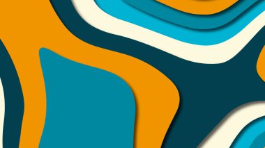 Kağıt Sanat karikatür soyut dalgalar. Kağıt arka plan bölmek. Modern origami tasarım şablonu. Kağıt arka plan kes. Soyut gerçekçi kağıt dekorasyon dokulu tasarımı için