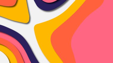 Kağıt Sanat karikatür soyut dalgalar. Kağıt arka plan bölmek. Modern origami tasarım şablonu. Kağıt arka plan kes. Soyut gerçekçi kağıt dekorasyon dokulu tasarımı için