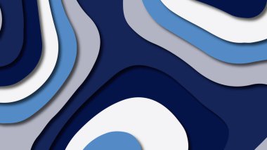 Kağıt Sanat karikatür soyut dalgalar. Kağıt arka plan bölmek. Modern origami tasarım şablonu. Kağıt arka plan kes. Soyut gerçekçi kağıt dekorasyon dokulu tasarımı için