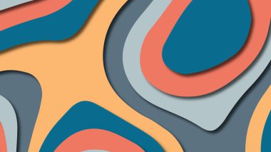 Kağıt Sanat karikatür soyut dalgalar. Kağıt arka plan bölmek. Modern origami tasarım şablonu. Kağıt arka plan kes. Soyut gerçekçi kağıt dekorasyon dokulu tasarımı için