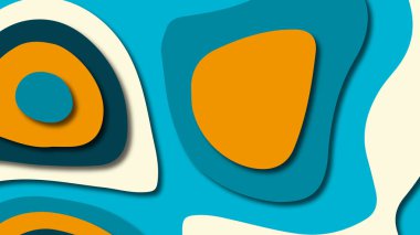 Kağıt Sanat karikatür soyut dalgalar. Kağıt arka plan bölmek. Modern origami tasarım şablonu. Kağıt arka plan kes. Soyut gerçekçi kağıt dekorasyon dokulu tasarımı için