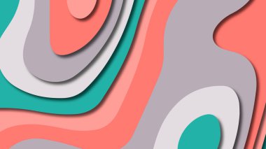 Kağıt Sanat karikatür soyut dalgalar. Kağıt arka plan bölmek. Modern origami tasarım şablonu. Kağıt arka plan kes. Soyut gerçekçi kağıt dekorasyon dokulu tasarımı için