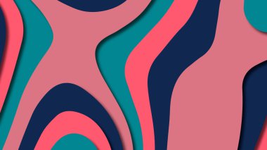 Kağıt Sanat karikatür soyut dalgalar. Kağıt arka plan bölmek. Modern origami tasarım şablonu. Kağıt arka plan kes. Soyut gerçekçi kağıt dekorasyon dokulu tasarımı için