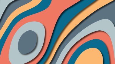 Kağıt Sanat karikatür soyut dalgalar. Kağıt arka plan bölmek. Modern origami tasarım şablonu. Kağıt arka plan kes. Soyut gerçekçi kağıt dekorasyon dokulu tasarımı için