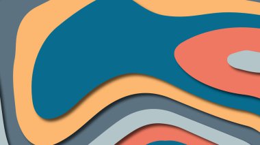 Kağıt Sanat karikatür soyut dalgalar. Kağıt arka plan bölmek. Modern origami tasarım şablonu. Kağıt arka plan kes. Soyut gerçekçi kağıt dekorasyon dokulu tasarımı için