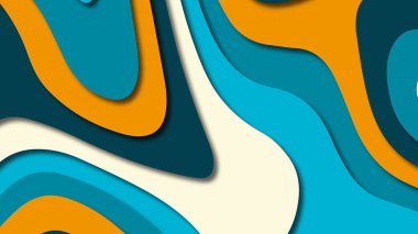Kağıt Sanat karikatür soyut dalgalar. Kağıt arka plan bölmek. Modern origami tasarım şablonu. Kağıt arka plan kes. Soyut gerçekçi kağıt dekorasyon dokulu tasarımı için