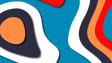 Kağıt Sanat karikatür soyut dalgalar. Kağıt arka plan bölmek. Modern origami tasarım şablonu. Kağıt arka plan kes. Soyut gerçekçi kağıt dekorasyon dokulu tasarımı için