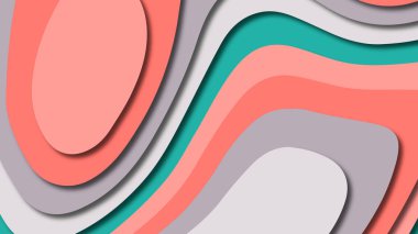 Kağıt Sanat karikatür soyut dalgalar. Kağıt arka plan bölmek. Modern origami tasarım şablonu. Kağıt arka plan kes. Soyut gerçekçi kağıt dekorasyon dokulu tasarımı için