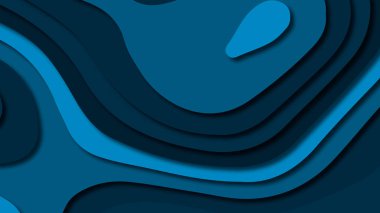 Kağıt Sanat karikatür soyut dalgalar. Kağıt arka plan bölmek. Modern origami tasarım şablonu. Kağıt arka plan kes. Soyut gerçekçi kağıt dekorasyon dokulu tasarımı için