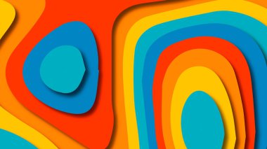 Kağıt Sanat karikatür soyut dalgalar. Kağıt arka plan bölmek. Modern origami tasarım şablonu. Kağıt arka plan kes. Soyut gerçekçi kağıt dekorasyon dokulu tasarımı için