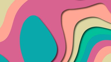 Kağıt Sanat karikatür soyut dalgalar. Kağıt arka plan bölmek. Modern origami tasarım şablonu. Kağıt arka plan kes. Soyut gerçekçi kağıt dekorasyon dokulu tasarımı için