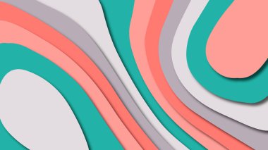 Kağıt Sanat karikatür soyut dalgalar. Kağıt arka plan bölmek. Modern origami tasarım şablonu. Kağıt arka plan kes. Soyut gerçekçi kağıt dekorasyon dokulu tasarımı için