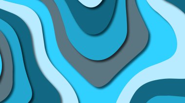 Kağıt Sanat karikatür soyut dalgalar. Kağıt arka plan bölmek. Modern origami tasarım şablonu. Kağıt arka plan kes. Soyut gerçekçi kağıt dekorasyon dokulu tasarımı için