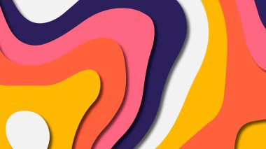 Kağıt Sanat karikatür soyut dalgalar. Kağıt arka plan bölmek. Modern origami tasarım şablonu. Kağıt arka plan kes. Soyut gerçekçi kağıt dekorasyon dokulu tasarımı için