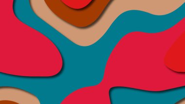 Kağıt Sanat karikatür soyut dalgalar. Kağıt arka plan bölmek. Modern origami tasarım şablonu. Kağıt arka plan kes. Soyut gerçekçi kağıt dekorasyon dokulu tasarımı için