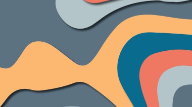 Kağıt Sanat karikatür soyut dalgalar. Kağıt arka plan bölmek. Modern origami tasarım şablonu. Kağıt arka plan kes. Soyut gerçekçi kağıt dekorasyon dokulu tasarımı için