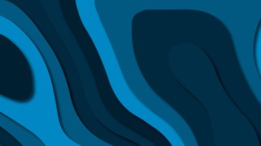 Kağıt Sanat karikatür soyut dalgalar. Kağıt arka plan bölmek. Modern origami tasarım şablonu. Kağıt arka plan kes. Soyut gerçekçi kağıt dekorasyon dokulu tasarımı için