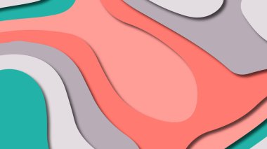 Kağıt Sanat karikatür soyut dalgalar. Kağıt arka plan bölmek. Modern origami tasarım şablonu. Kağıt arka plan kes. Soyut gerçekçi kağıt dekorasyon dokulu tasarımı için