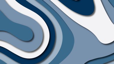 Kağıt Sanat karikatür soyut dalgalar. Kağıt arka plan bölmek. Modern origami tasarım şablonu. Kağıt arka plan kes. Soyut gerçekçi kağıt dekorasyon dokulu tasarımı için