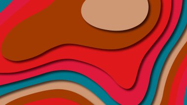 Kağıt Sanat karikatür soyut dalgalar. Kağıt arka plan bölmek. Modern origami tasarım şablonu. Kağıt arka plan kes. Soyut gerçekçi kağıt dekorasyon dokulu tasarımı için