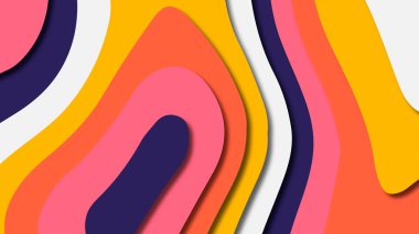 Kağıt Sanat karikatür soyut dalgalar. Kağıt arka plan bölmek. Modern origami tasarım şablonu. Kağıt arka plan kes. Soyut gerçekçi kağıt dekorasyon dokulu tasarımı için