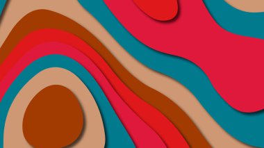 Kağıt Sanat karikatür soyut dalgalar. Kağıt arka plan bölmek. Modern origami tasarım şablonu. Kağıt arka plan kes. Soyut gerçekçi kağıt dekorasyon dokulu tasarımı için