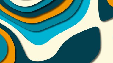 Kağıt Sanat karikatür soyut dalgalar. Kağıt arka plan bölmek. Modern origami tasarım şablonu. Kağıt arka plan kes. Soyut gerçekçi kağıt dekorasyon dokulu tasarımı için