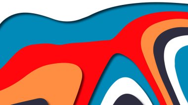 Kağıt Sanat karikatür soyut dalgalar. Kağıt arka plan bölmek. Modern origami tasarım şablonu. Kağıt arka plan kes. Soyut gerçekçi kağıt dekorasyon dokulu tasarımı için