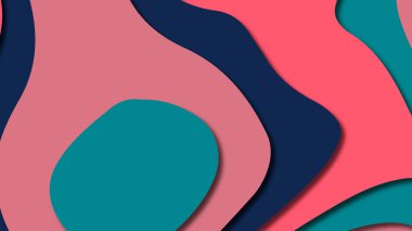 Kağıt Sanat karikatür soyut dalgalar. Kağıt arka plan bölmek. Modern origami tasarım şablonu. Kağıt arka plan kes. Soyut gerçekçi kağıt dekorasyon dokulu tasarımı için