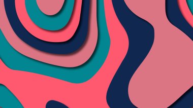 Kağıt Sanat karikatür soyut dalgalar. Kağıt arka plan bölmek. Modern origami tasarım şablonu. Kağıt arka plan kes. Soyut gerçekçi kağıt dekorasyon dokulu tasarımı için