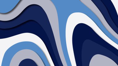 Kağıt Sanat karikatür soyut dalgalar. Kağıt arka plan bölmek. Modern origami tasarım şablonu. Kağıt arka plan kes. Soyut gerçekçi kağıt dekorasyon dokulu tasarımı için