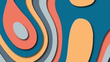 Kağıt Sanat karikatür soyut dalgalar. Kağıt arka plan bölmek. Modern origami tasarım şablonu. Kağıt arka plan kes. Soyut gerçekçi kağıt dekorasyon dokulu tasarımı için