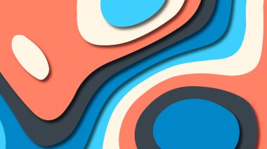 Kağıt Sanat karikatür soyut dalgalar. Kağıt arka plan bölmek. Modern origami tasarım şablonu. Kağıt arka plan kes. Soyut gerçekçi kağıt dekorasyon dokulu tasarımı için