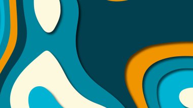 Kağıt Sanat karikatür soyut dalgalar. Kağıt arka plan bölmek. Modern origami tasarım şablonu. Kağıt arka plan kes. Soyut gerçekçi kağıt dekorasyon dokulu tasarımı için