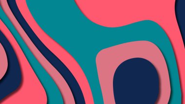 Kağıt Sanat karikatür soyut dalgalar. Kağıt arka plan bölmek. Modern origami tasarım şablonu. Kağıt arka plan kes. Soyut gerçekçi kağıt dekorasyon dokulu tasarımı için