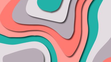 Kağıt Sanat karikatür soyut dalgalar. Kağıt arka plan bölmek. Modern origami tasarım şablonu. Kağıt arka plan kes. Soyut gerçekçi kağıt dekorasyon dokulu tasarımı için