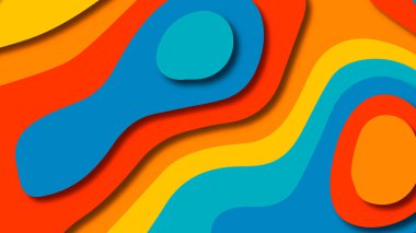 Kağıt Sanat karikatür soyut dalgalar. Kağıt arka plan bölmek. Modern origami tasarım şablonu. Kağıt arka plan kes. Soyut gerçekçi kağıt dekorasyon dokulu tasarımı için